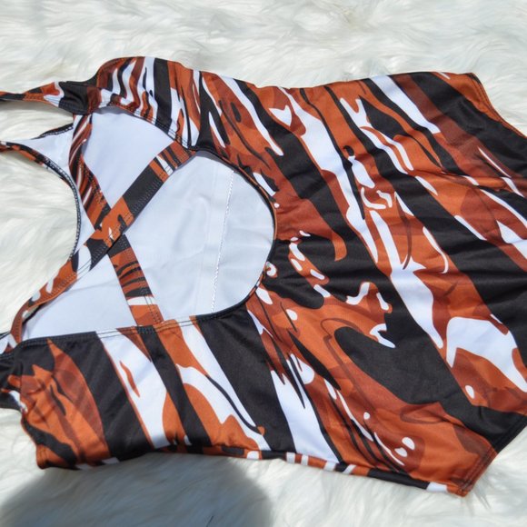 Swimsuit One Piece High-Waist Swimwear Tummy Control Soft Bra Padded Monokini - Picture 4 of 4